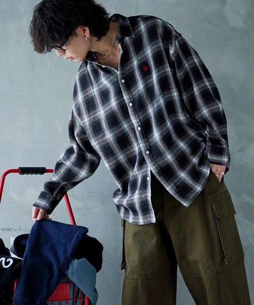 シャツ U.S.POLO ASSN./ユーエスポロアッスン 別注 ワンポイントロゴ刺繍シャツ/チェックシャツ/オンブレチェック(限定展開) メンズ レ | U.S. POLO ASSN. | 02