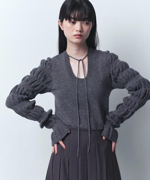 ニット セーター gathered sleeves knit レディース CODE A ニット セーター gathered sleeves knit レディース