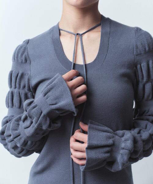 ニット セーター gathered sleeves knit レディース CODE A ニット セーター gathered sleeves knit レディース