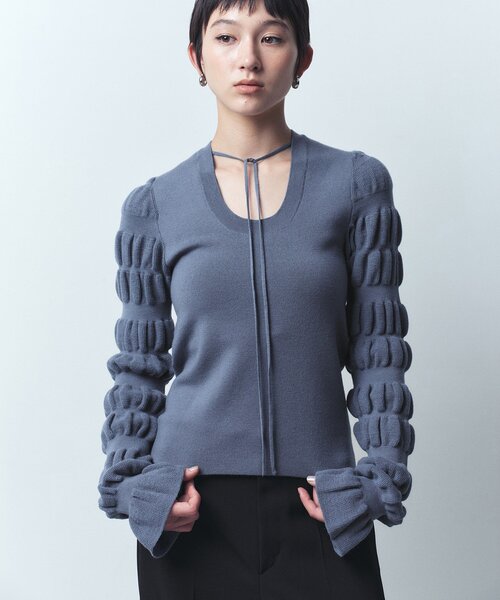 ニット セーター gathered sleeves knit レディース CODE A ニット セーター gathered sleeves knit レディース