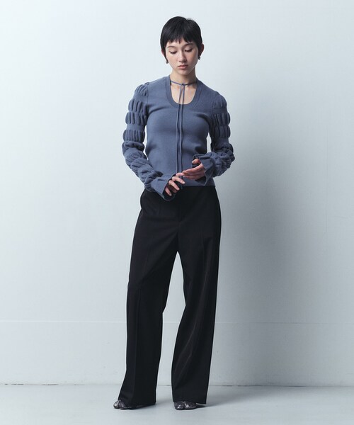 CODE A ニット セーター gathered sleeves knit レディース