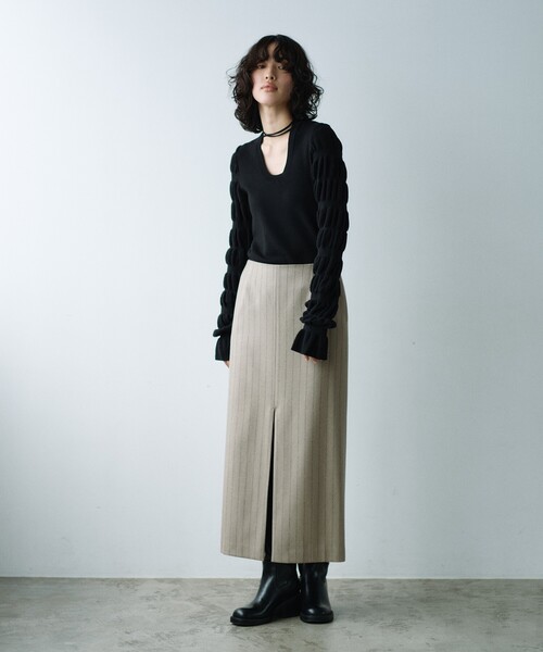 CODE A ニット セーター gathered sleeves knit レディース