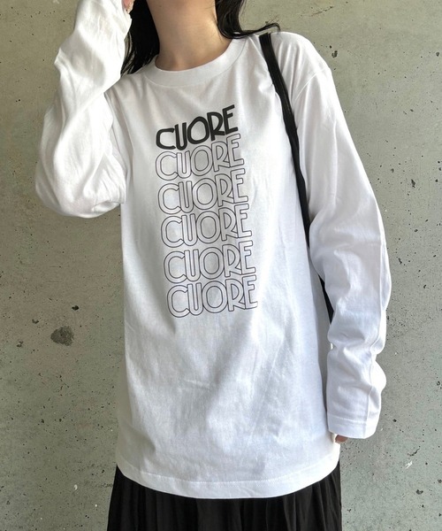 tシャツ CUOREデザインロゴロングTシャツ レディース : ZOZOTOWN