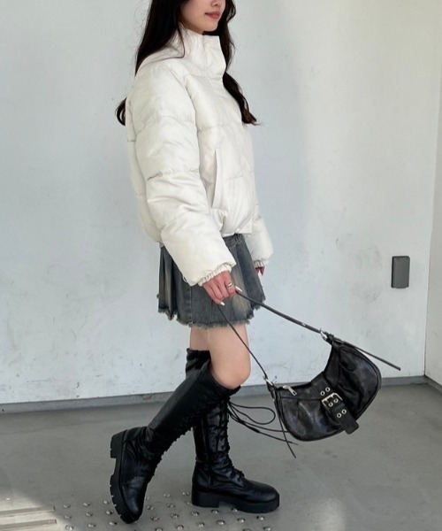 nemne（ネンネ） ブルゾン アウター ショート丈中綿パディングブルゾン