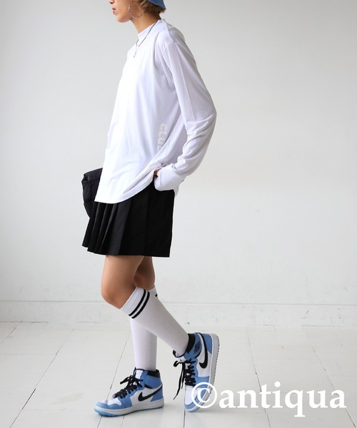 STCH Seventytwo Clubhouse モックネック 長袖Tシャツ antiqua tシャツ 「STCH」モックネックロングTシャツ レディース