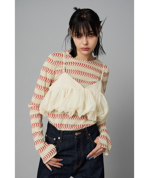 ohotoro Pattern Balloon Bustier ペプラムビスチェ pattern balloon bustier | OHOTORO
