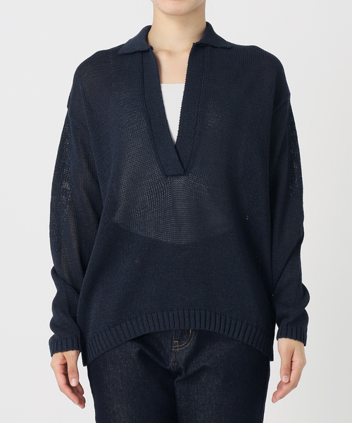 美品 IENA イエナラブークル 定価2.1万 襟付き スキッパー ニット 美品 IENA イエナラブークル 定価2.1万 襟付き スキッパー