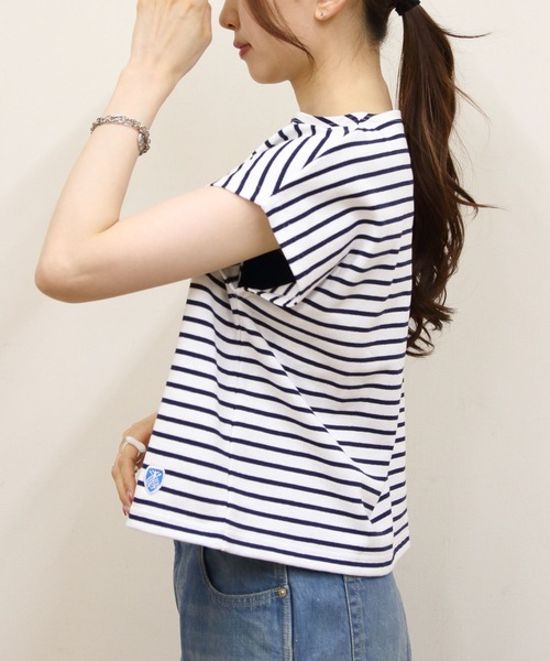 新品オーシバル　フレンチスリーブTシャツ　ポートネック　白　ホワイト ORCIVAL (オーシバル) FRENCH SLEEVE BOAT NECK P.O. / フレンチ