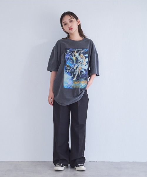 F2589【STAR WARS】ディズニープリントTシャツ【XXL】ブラウン STAR WARS tシャツ GOOD ROCK SPEED 別注 ヴィンテージライク