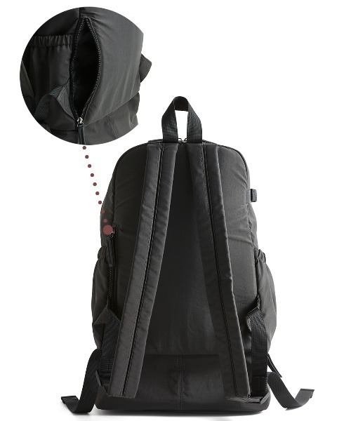 シンプルな黒いバックパック Live in comfort（リブインコンフォート） デイバック リュック リブ