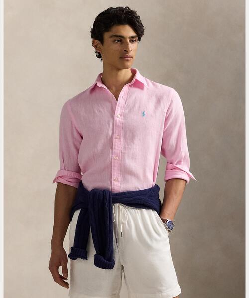 Polo Ralph Lauren クラシックフィット シャツ XSリネン クラシック フィット ストライプド リネン シャツ