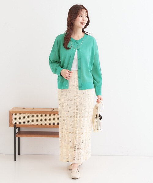 mideal  フラッフィーシアーカーディガンキャミセット グリーン シアーカーディガン【長袖】 (ANT25102-62) | ANCHOR WOMAN | 紳士服
