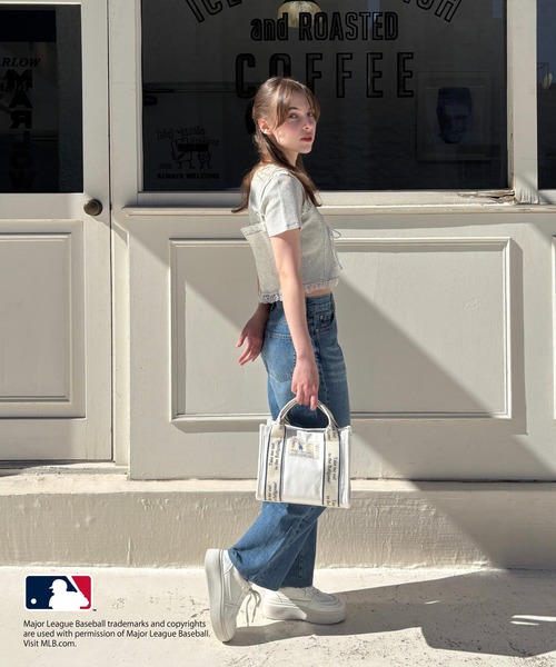 トートバッグ [ MLB ] BASIC QUILTIN LUX HIP SACK my twilight トートバッグ 「MLB」テープロゴ ミニキャンバス