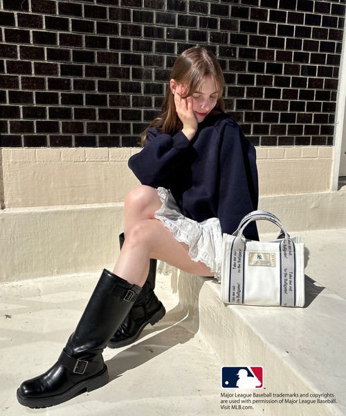 トートバッグ [ MLB ] BASIC QUILTIN LUX HIP SACK my twilight トートバッグ 「MLB」テープロゴ ミニキャンバス