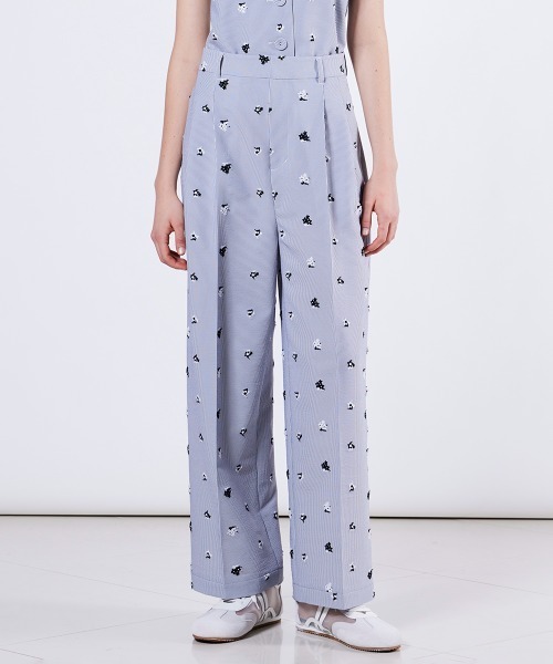 ダブスタ　花柄パンツ DOUBLE STANDARD CLOTHING パンツ サッカーストレッチフラワー