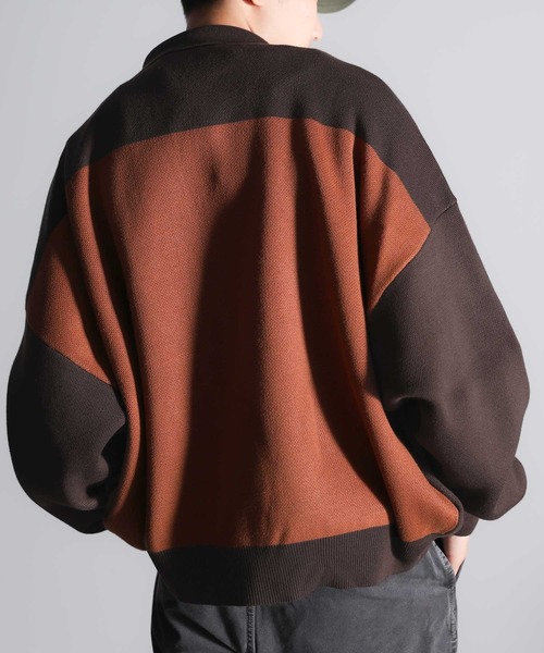 「Java」 ニットカーディガン X-LARGE ネイビー メンズ_画像3