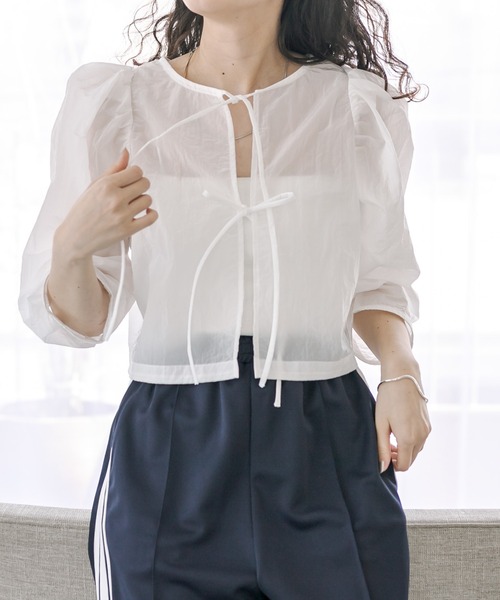「MIESROHE」 7分袖ブラウス 0 ホワイト レディース MIESROHE 「MIESROHE」 7分袖ブラウス ONE SIZE ホワイト