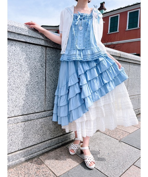新品・未使用　 PINK HOUSE フリルホワイトキャミソール PINK HOUSE / あじさいグラデーションフリルキャミソール