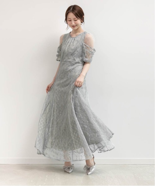 RANDA（ランダ） ワンピース デザインスリーブチュールレイヤード