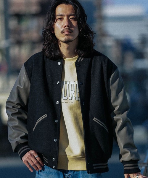 「EBBETS FIELD FLANNEL」 スタジャン LARGE ブラック メンズ_画像9