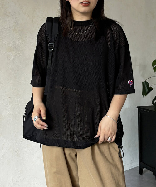 「CPCM」 半袖Tシャツ LARGE チャコールグレー レディース