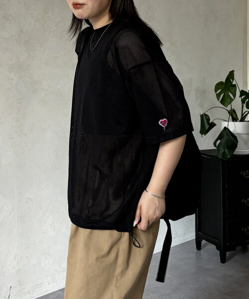 「CPCM」 半袖Tシャツ LARGE チャコールグレー レディース