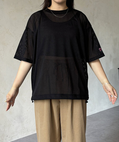「CPCM」 半袖Tシャツ LARGE チャコールグレー レディース
