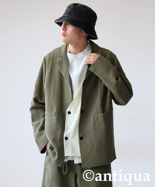 antiqua（アンティカ） ジャケット テーラードジャケット 配色ベスト風