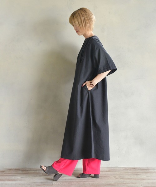 「BITTOKO」 半袖ワンピース FREE ネイビー レディース_画像5