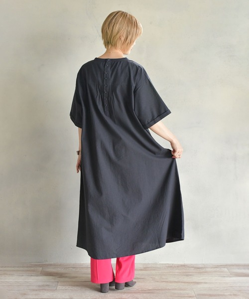 「BITTOKO」 半袖ワンピース FREE ネイビー レディース_画像7