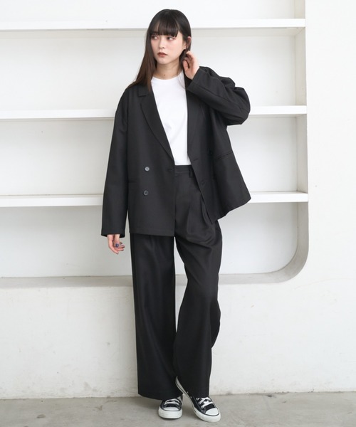 flaner ジャケット テーラードジャケット Loose double tailored