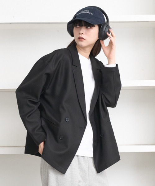 flaner ジャケット テーラードジャケット Loose double tailored