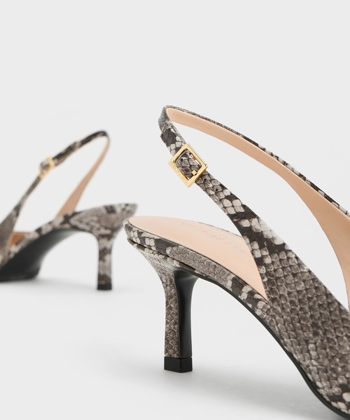 「CHARLES & KEITH」 ヒールサンダル 22.5cm オフホワイト レディース_画像8