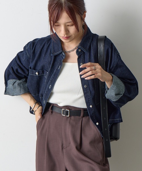 COLONY 2139 ブラウス シャツ 8ozデニムクロップドシャツ レディース
