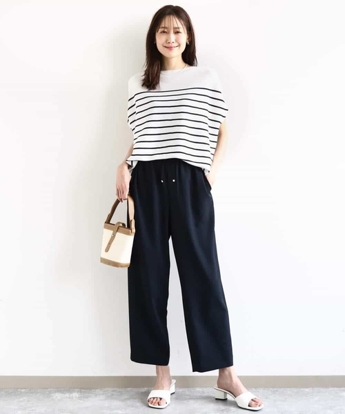 「MK MICHEL KLEIN」 半袖ニット 38 ホワイト レディース_画像6