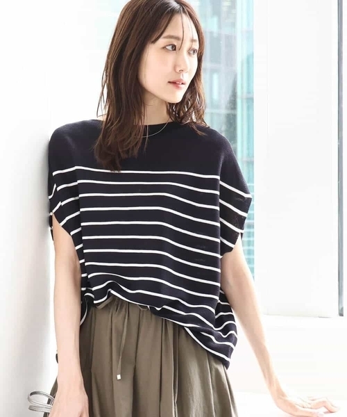 「MK MICHEL KLEIN」 半袖ニット 38 ホワイト レディース_画像9