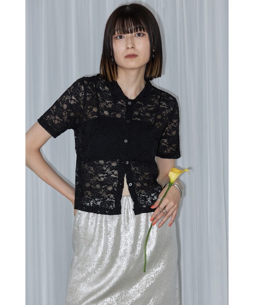 「leimn」 「gleam」半袖シャツ FREE アイボリー レディース_画像2