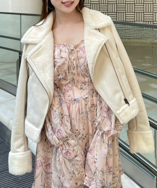 rienda（リエンダ） ブルゾン アウター 25AWフェイクスエードムートン