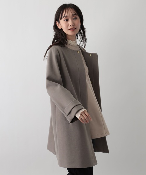 FOUND GOOD（ファウンドグッド） ノーカラーコート コート ウーリー