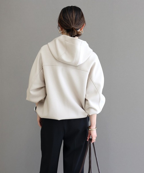 Aletta vita パーカー ダンボールスタンドネックパーカー レディース 