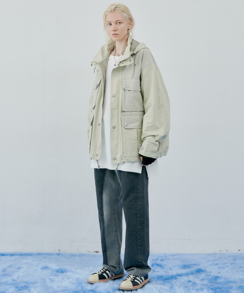 「AIVER」 マウンテンパーカー MEDIUM ダークグリーン メンズ_画像3