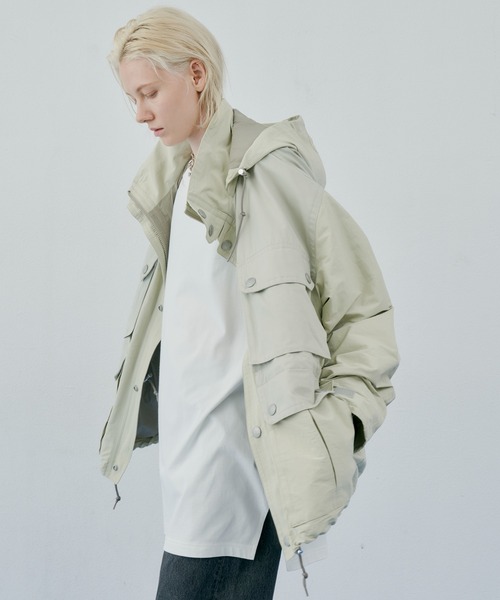 「AIVER」 マウンテンパーカー MEDIUM ダークグリーン メンズ_画像6