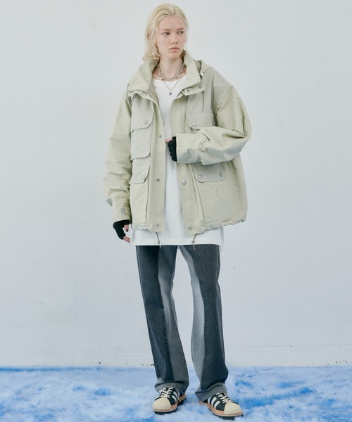 「AIVER」 マウンテンパーカー MEDIUM ダークグリーン メンズ_画像8