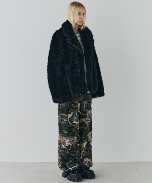 AIVER（アイバー） コート ジャケット ショートフェイクファーコート