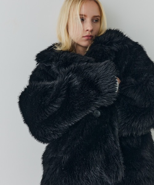 AIVER（アイバー） コート ジャケット ショートフェイクファーコート