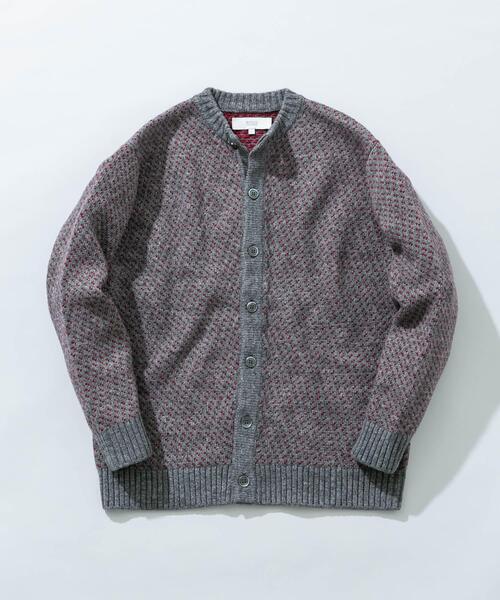 URBAN RESEARCH ROSSO MEN カーディガン 「XLサイズあり」バーズアイ柄