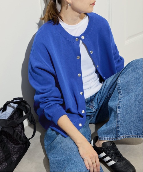 未使用　スローブイエナ　Jersey college カーディガン　ネイビー SLOBE IENA（スローブイエナ） カーディガン 「追加2」ダブルフェイス