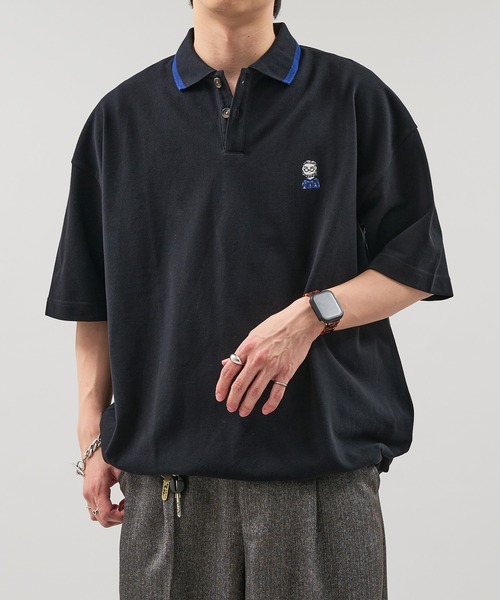 「epnok」 半袖ポロシャツ LARGE ブラック メンズ_画像2