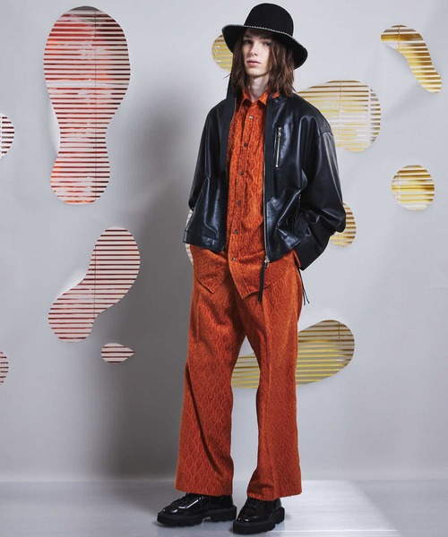 maison special オレンジシアー　ロングシャツ MAISON SPECIAL（メゾンスペシャル） 長袖シャツ 0 オレンジ メンズ