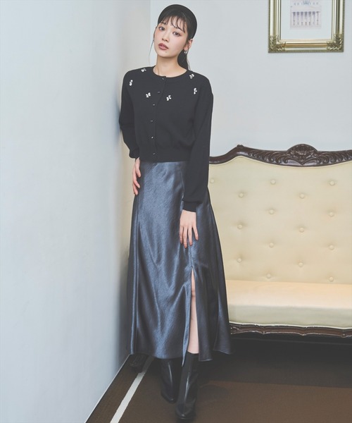 AND COUTURE（アンドクチュール） ロング スカート サテンバイアス